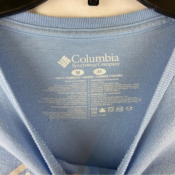 Columbia Light Blue Long Sleeve Cotton Tee Men’s Size Medium - Picture 4 of 5